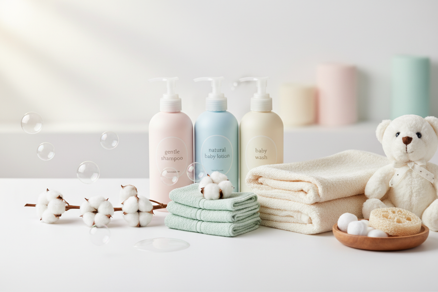 Îngrijirea pielii bebelușului cu produse delicate pentru hidratare zilnică