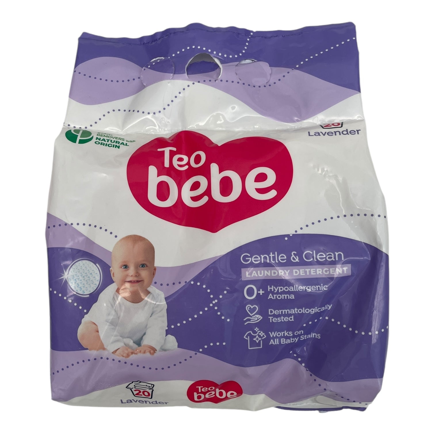 Detergent pentru rufele bebeluşilor Teo Bebe Gentle & Clean Lavender, 1.5kg, 20 spălări