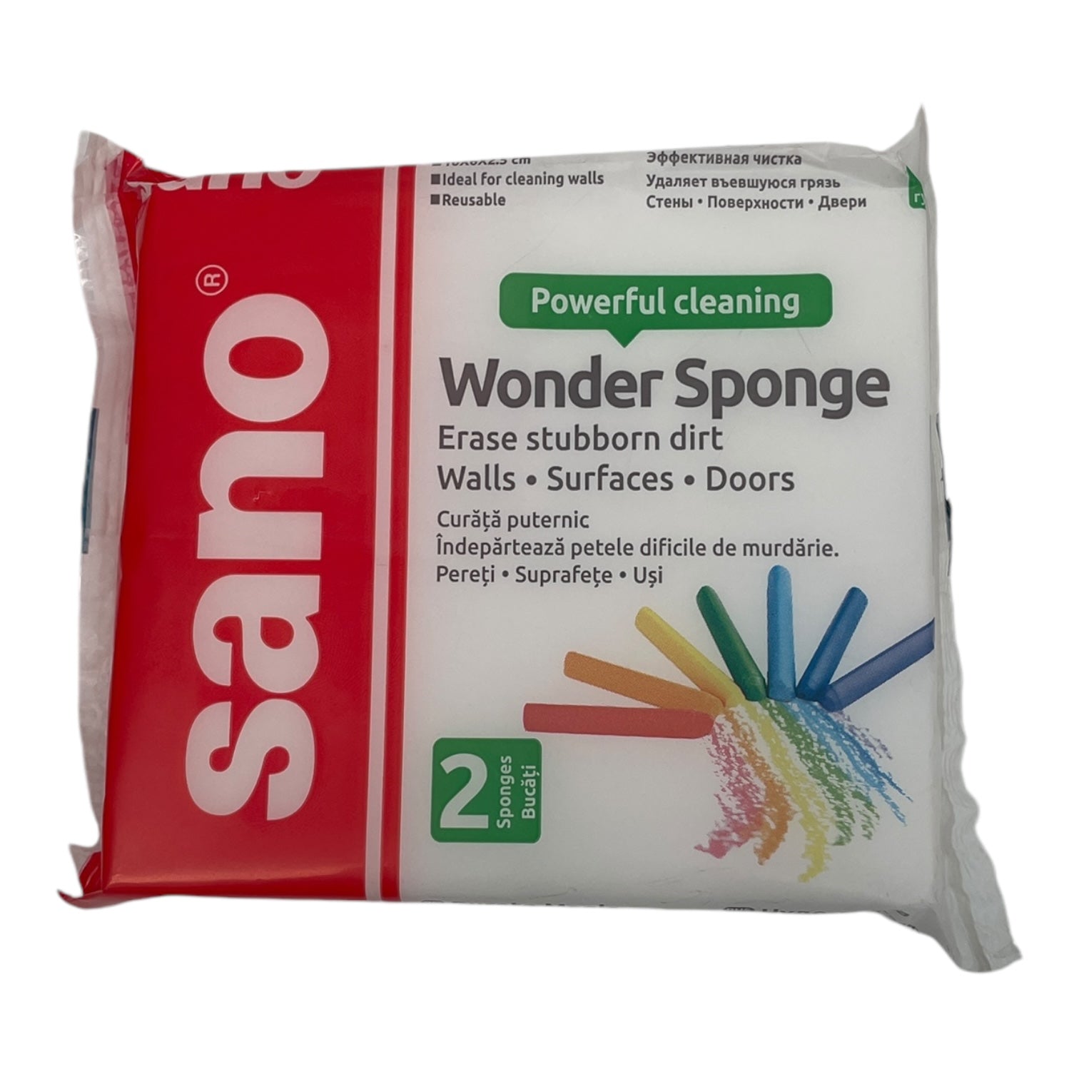 Bureți magici Sano Wonder Sponge pentru curățare puternică, set 2 bucăți