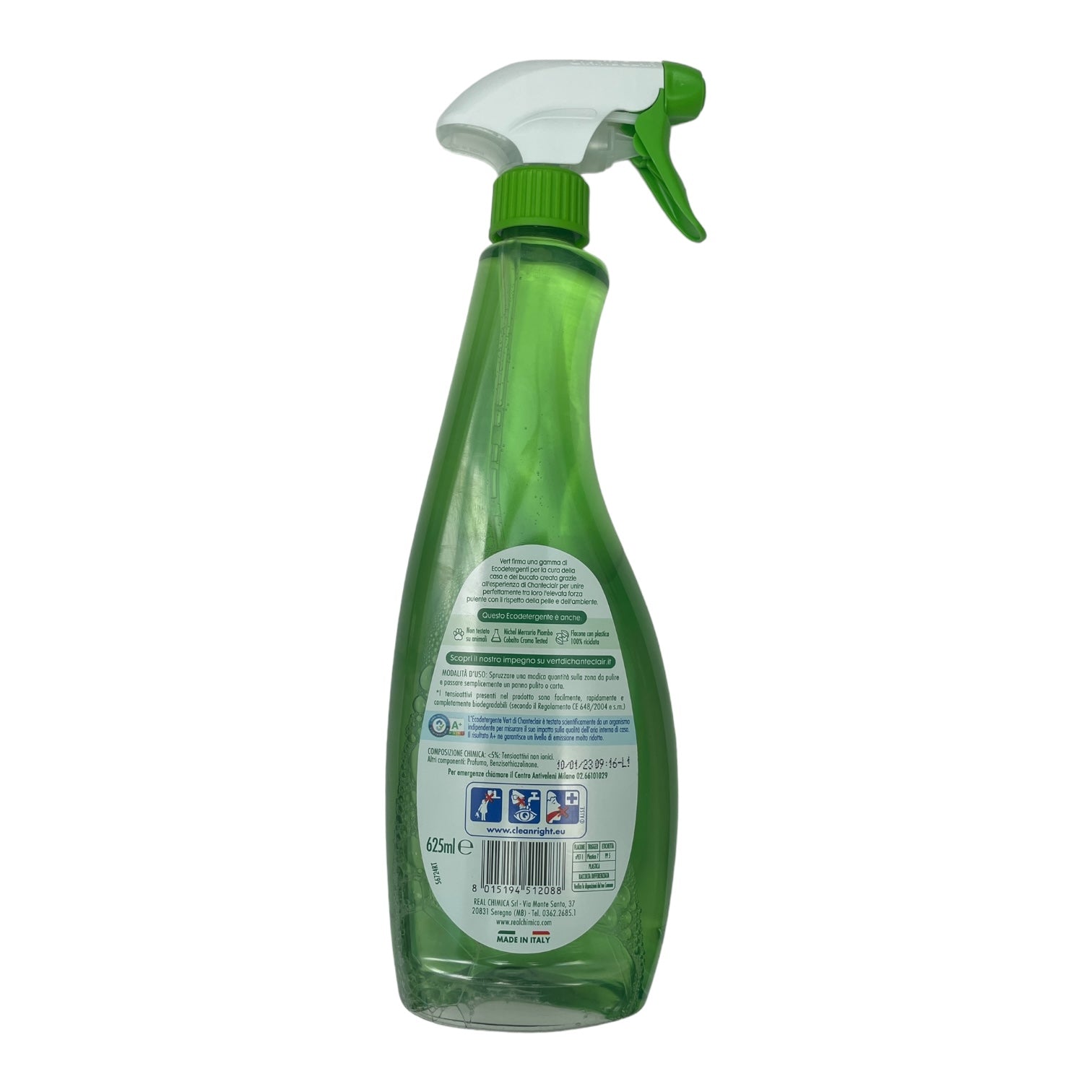 Detergent ecologic Vert pentru geamuri, 625ml, efect anti-picături