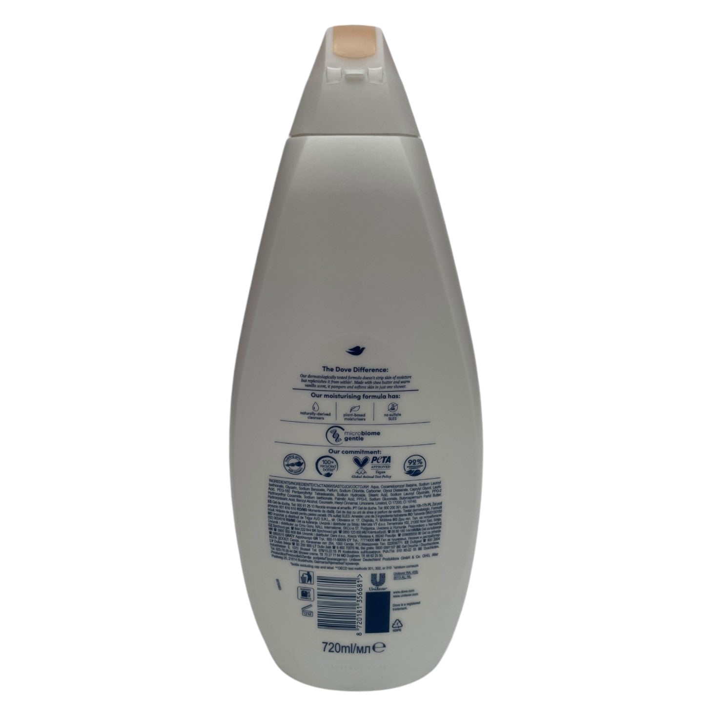 Gel de duș Dove Pampering Shea Butter & Vanilla Scent, 720ml