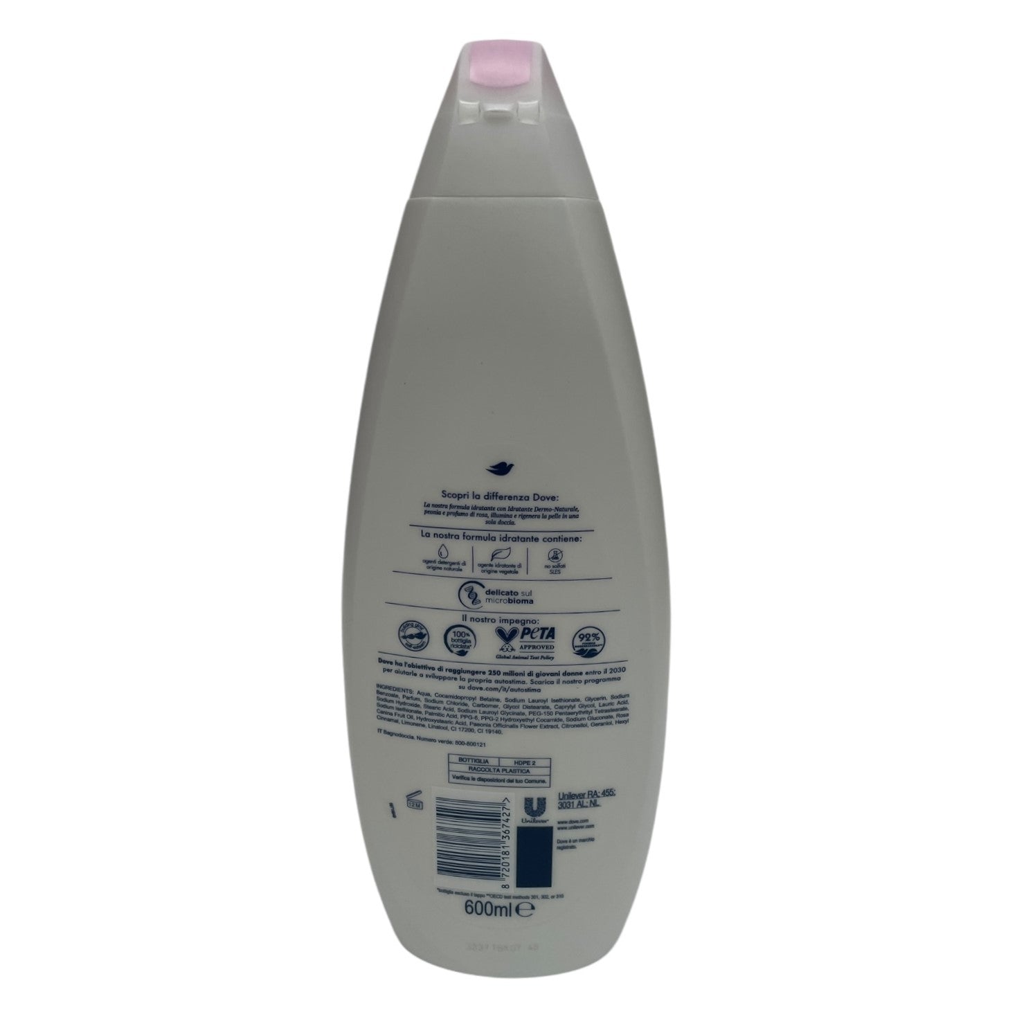 Gel de duș Dove Rigenerante Peonia & Profumo di Rosa, 600ml