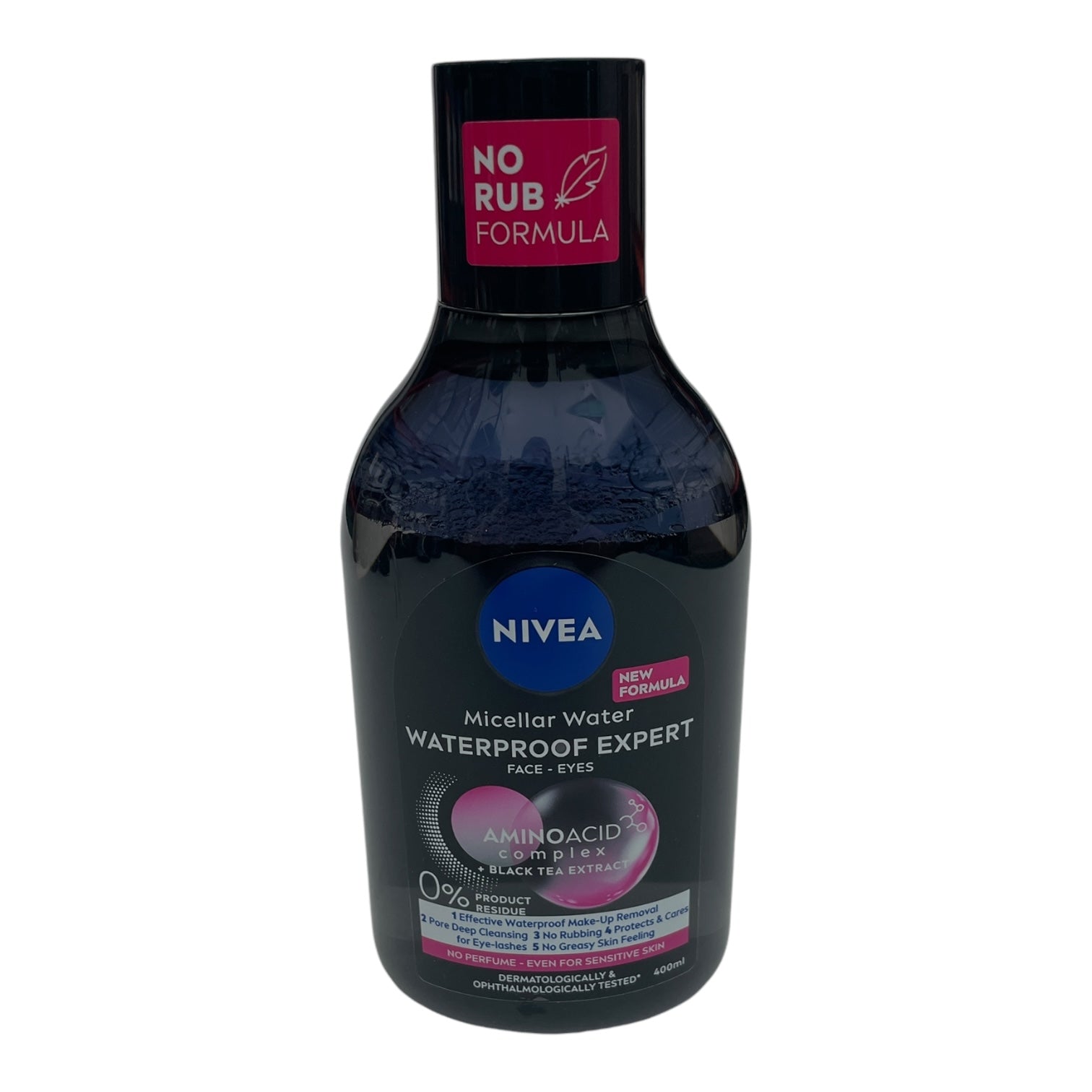 Apă micelară NIVEA Water Waterproof, complex de aminoacizi și ceai negru, 400ml