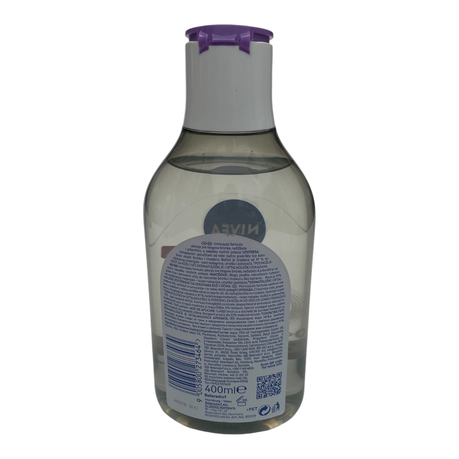 Apă micelară NIVEA Soothing - complex de aminoacizi și dexpanthenol, 400ml