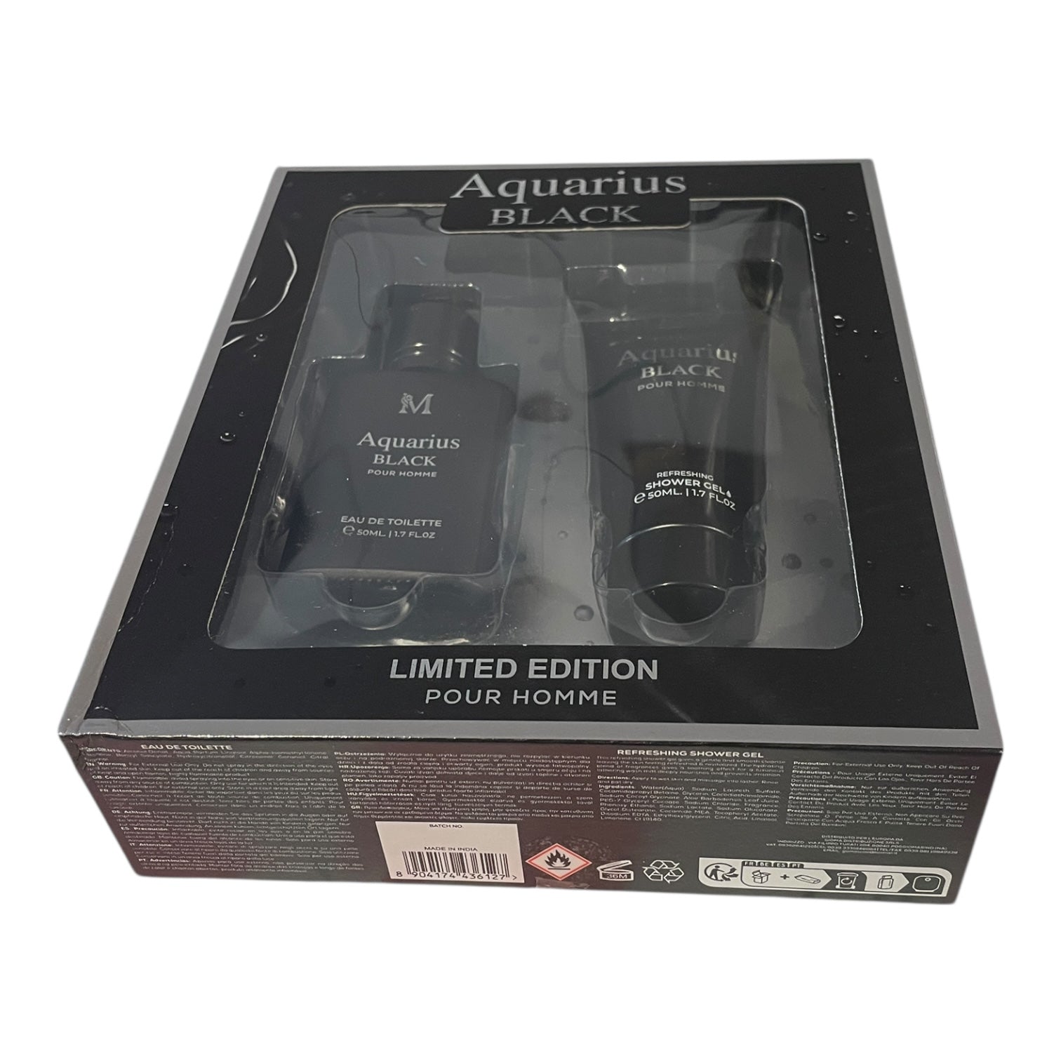 Aquarius Black - Set Cadou Limited Edition Pour Homme (Parfum 50ml + Shower Gel 50ml)