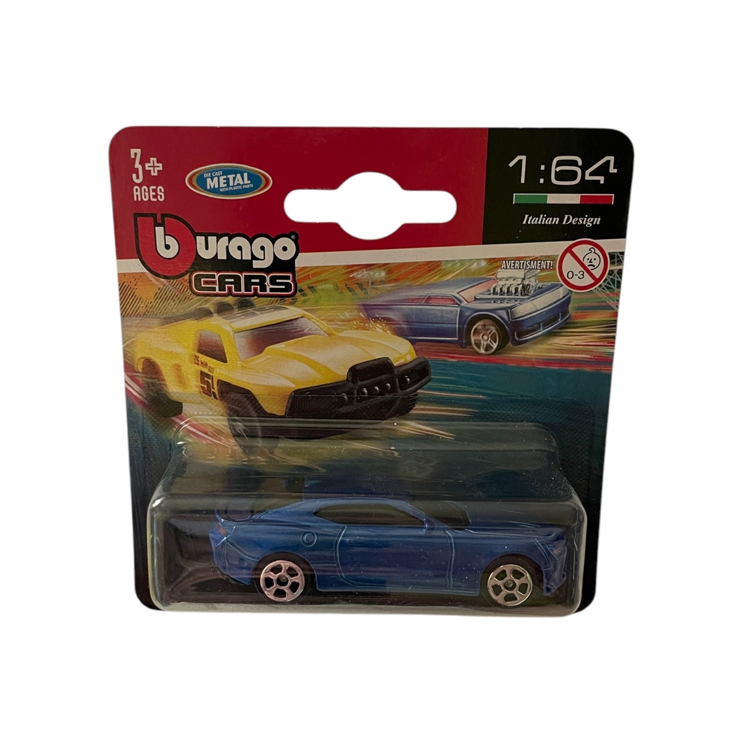 Bburago Chevrolet Camaro SS, 1:64, Die-Cast Metal, albastru metalizat