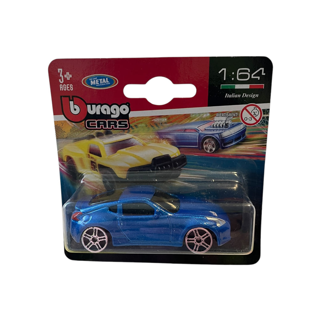 Mașinuță metalică Bburago Nissan 370Z, die-cast, 1:64, albastru