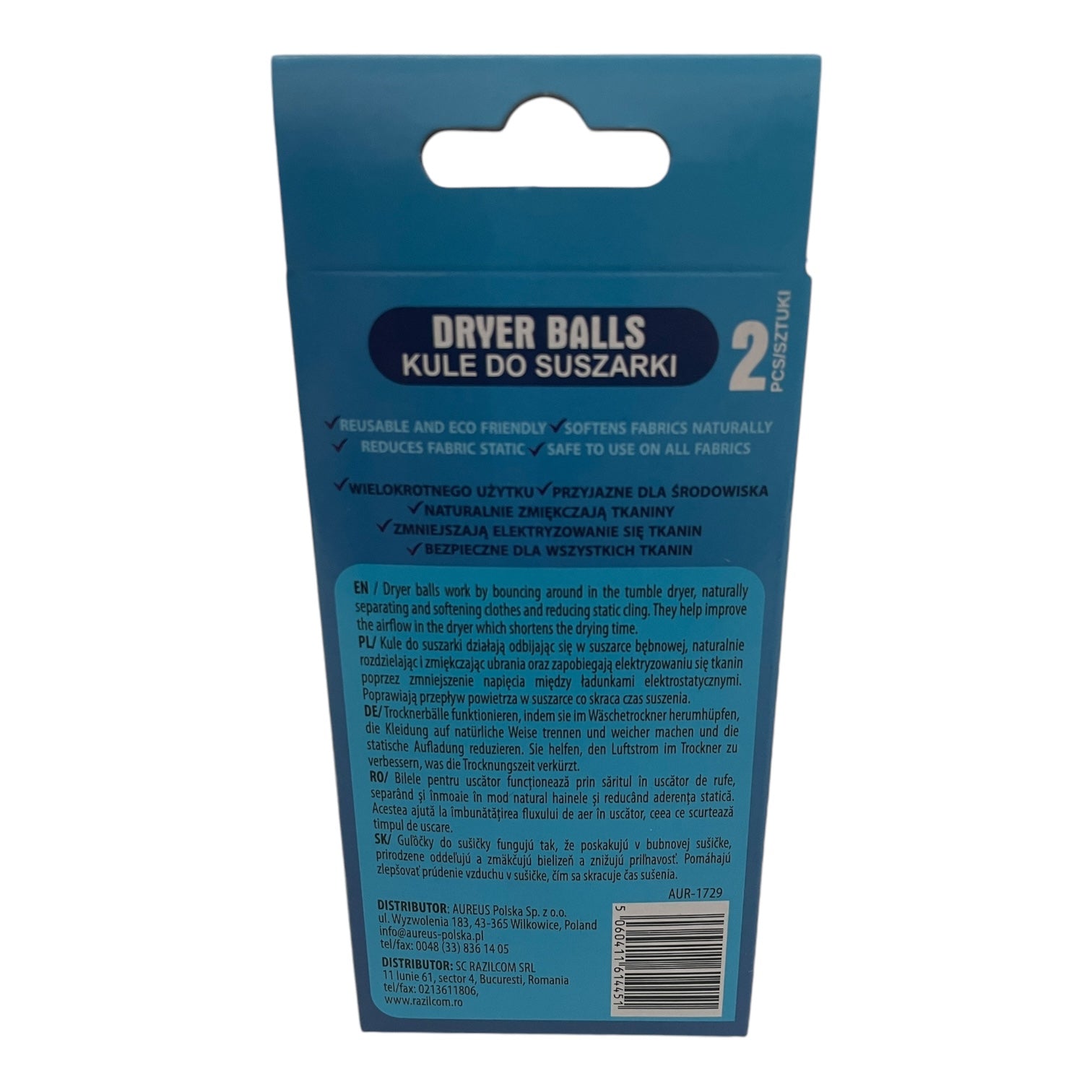 Bile pentru Mașina de Spălat și Uscător Smart Wash - Set 2 Bucăți Antistatice Reutilizabile Albastru