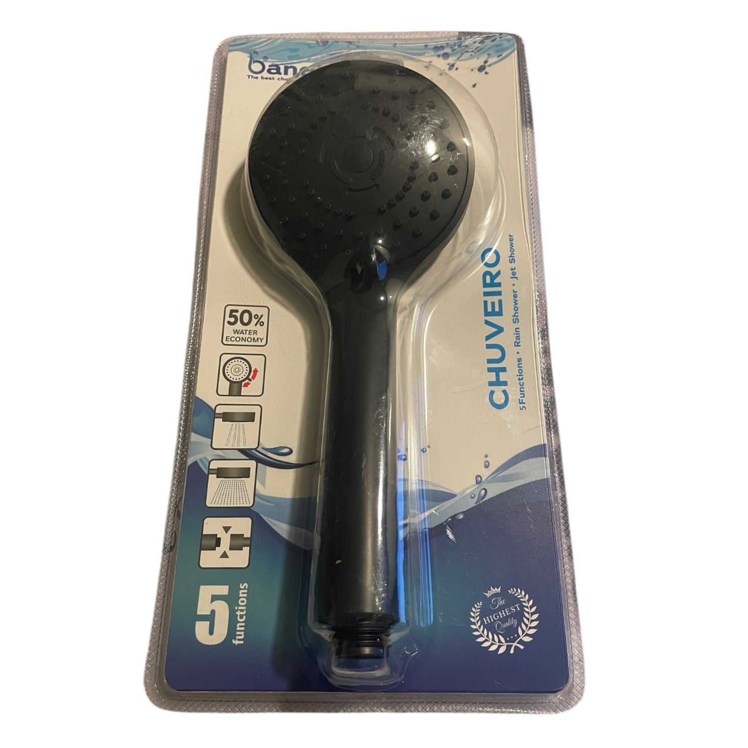 Cap de Duș Bangi Chuveiro 5 Funcții - Economisire Apă 50% Negru