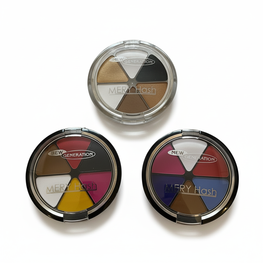 Cele 3 palete Mery Hash pe fundal alb