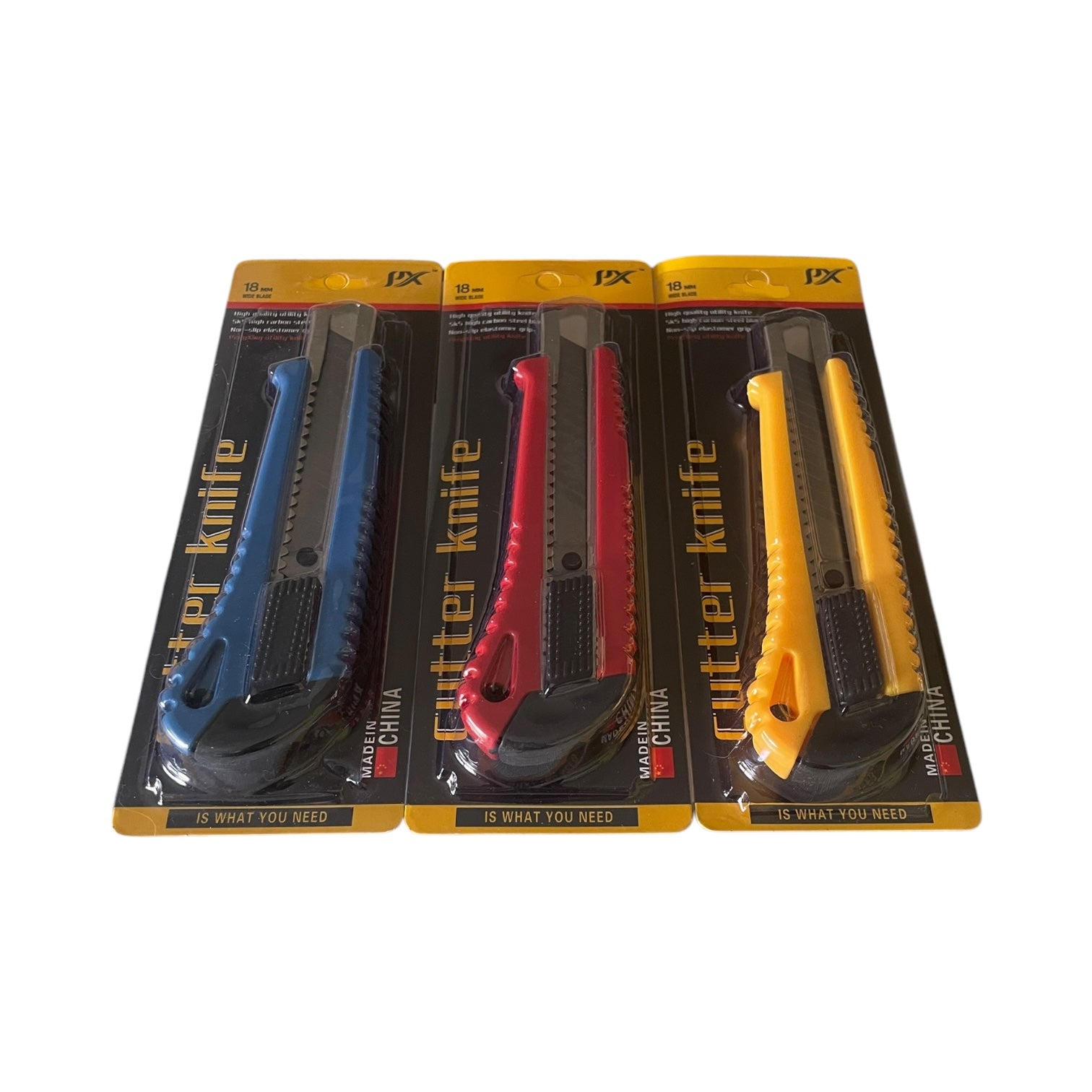 Cutter 18mm cu Lamă din Oțel - Mâner Ergonomic Multicolor