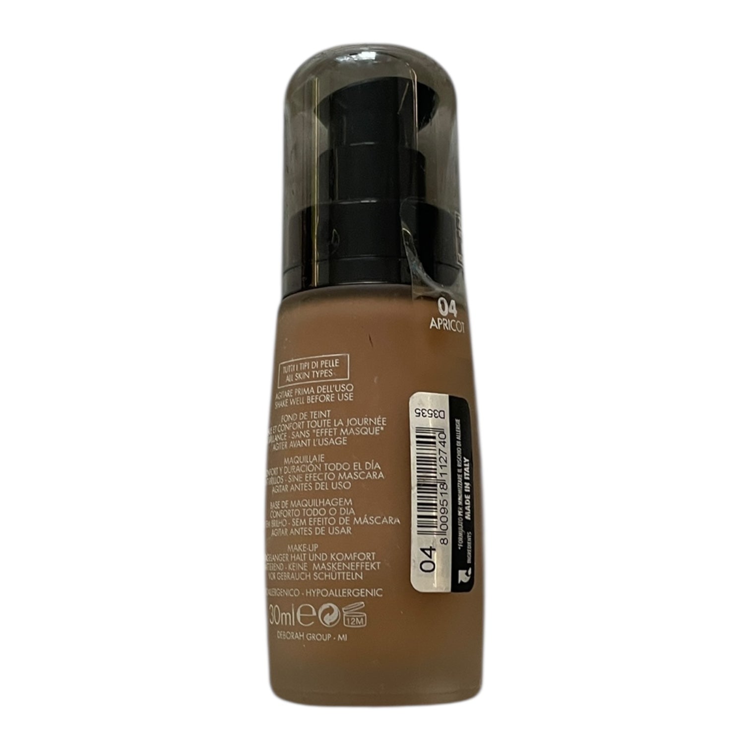 Fond de ten Deborah Milano 24 Ore Perfect - Apricot 04 - 30ml - Rezistent 24h
