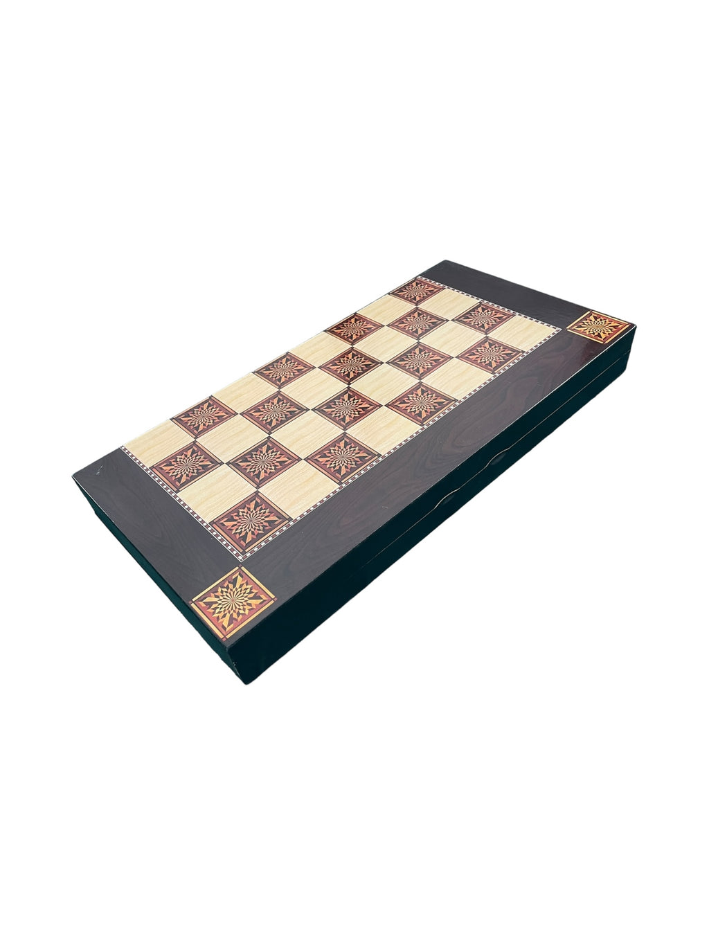 Joc de table clasic din lemn - 48x25 cm - 30 piese - Design alb-negru