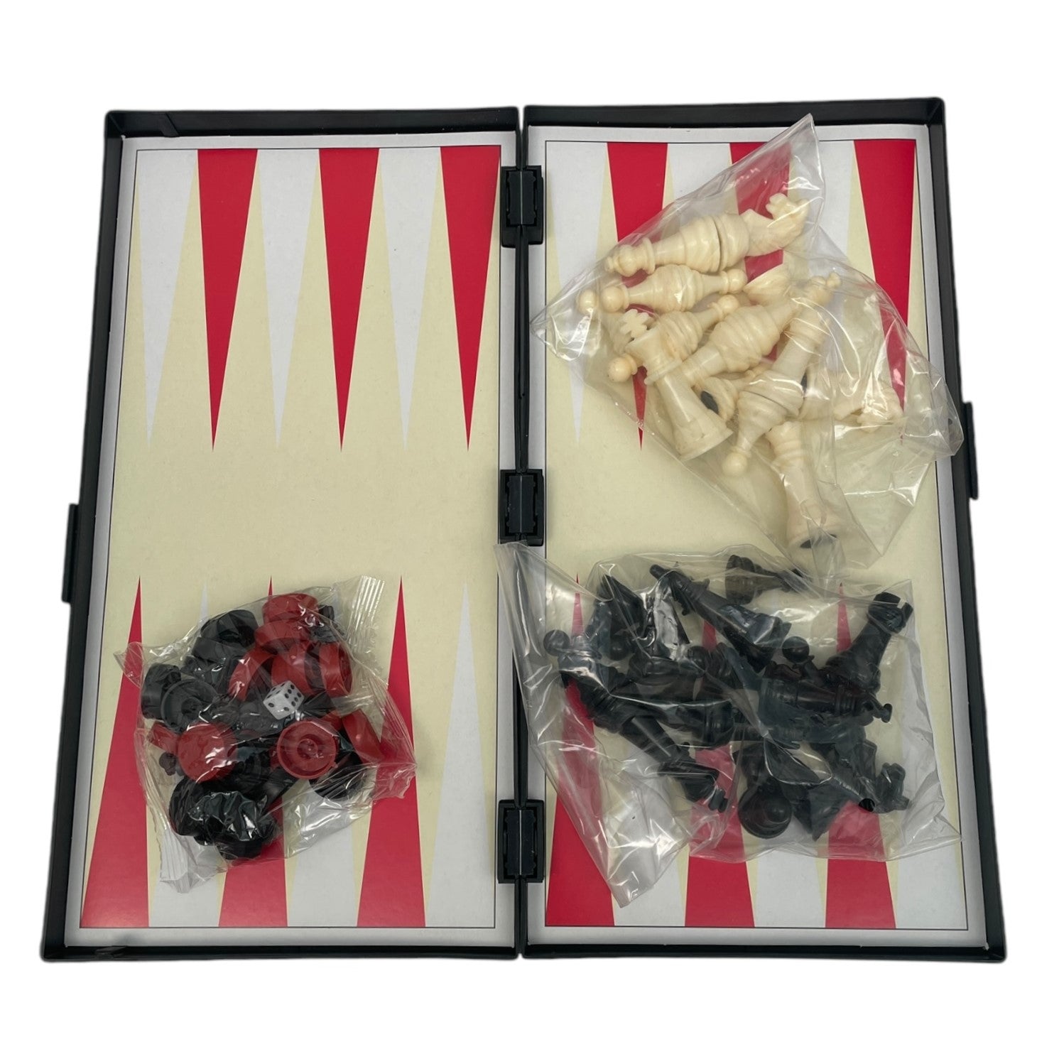 Set jocuri 3 în 1 magnetic - șah, table, dame cu tablă pliabilă 25x25cm