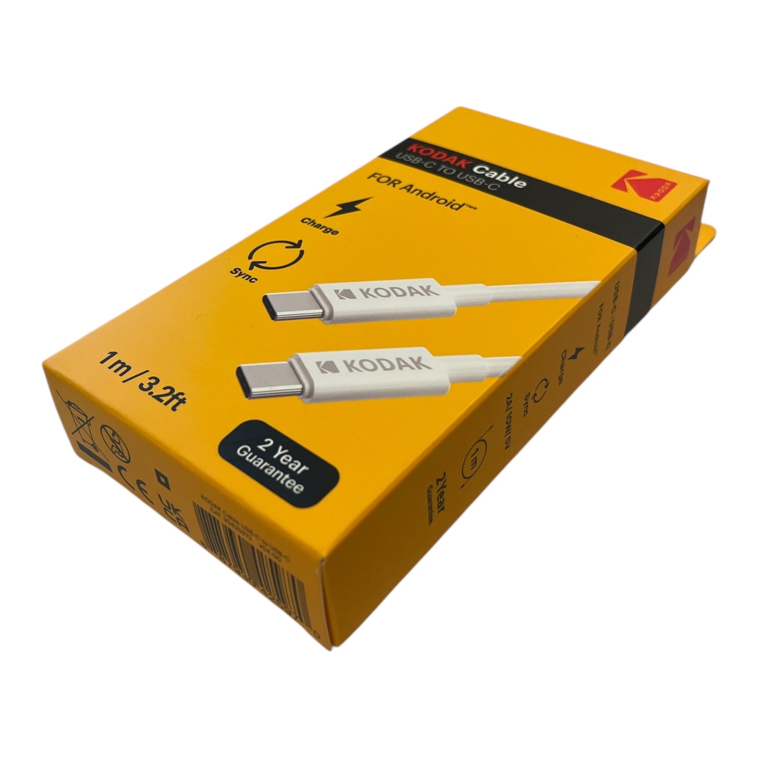 Cablu de încărcare KODAK USB-C la USB-C 1m alb