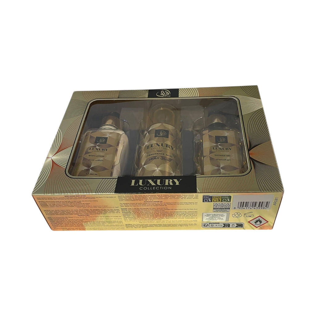 Luxury Collection by AFAQ - Set Cadou Complet (Shower Gel 250ml + Fragrance Mist 285ml + Body Lotion 250ml)