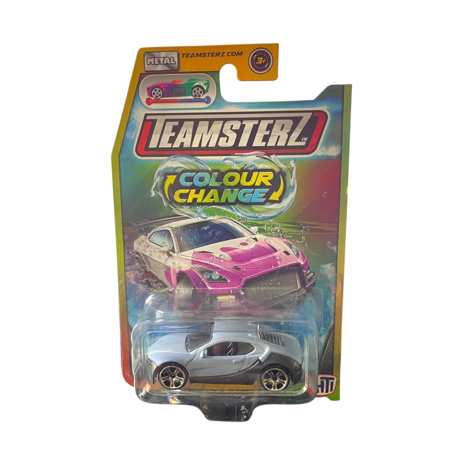 Mașinuță Metal Teamsterz Colour Change Argintie - Schimbă Culoarea cu Apă