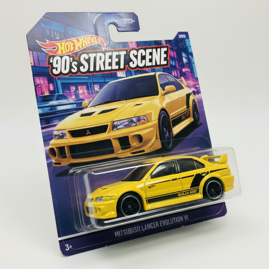 Mitsubishi Lancer Evo VI în ambalaj - vedere unghiulară