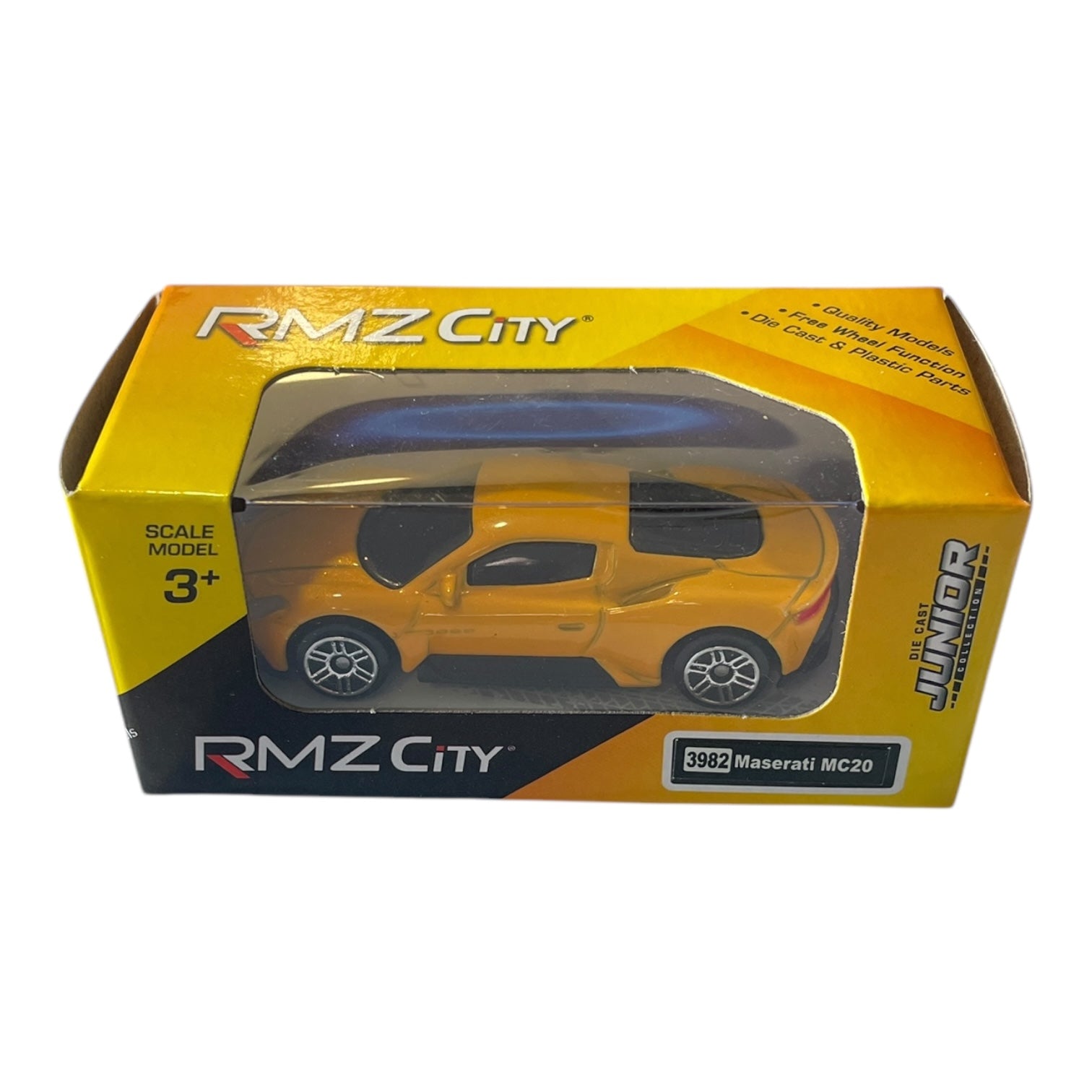 RMZ City Maserati MC20, mașinuță Die-Cast, 1:64, galben