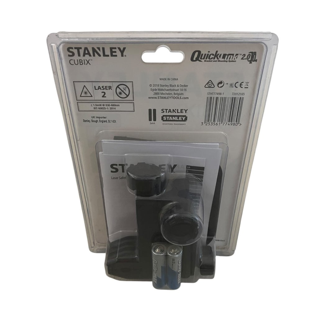 Nivelă Laser Stanley Cubix Cross Line - Rază Roșie 12m cu QuickLink 2.0