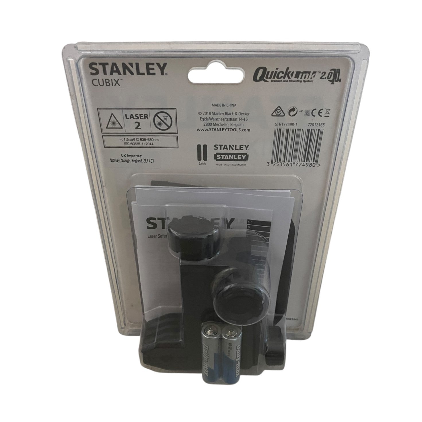 Nivelă Laser Stanley Cubix Cross Line - Rază Roșie 12m cu QuickLink 2.0