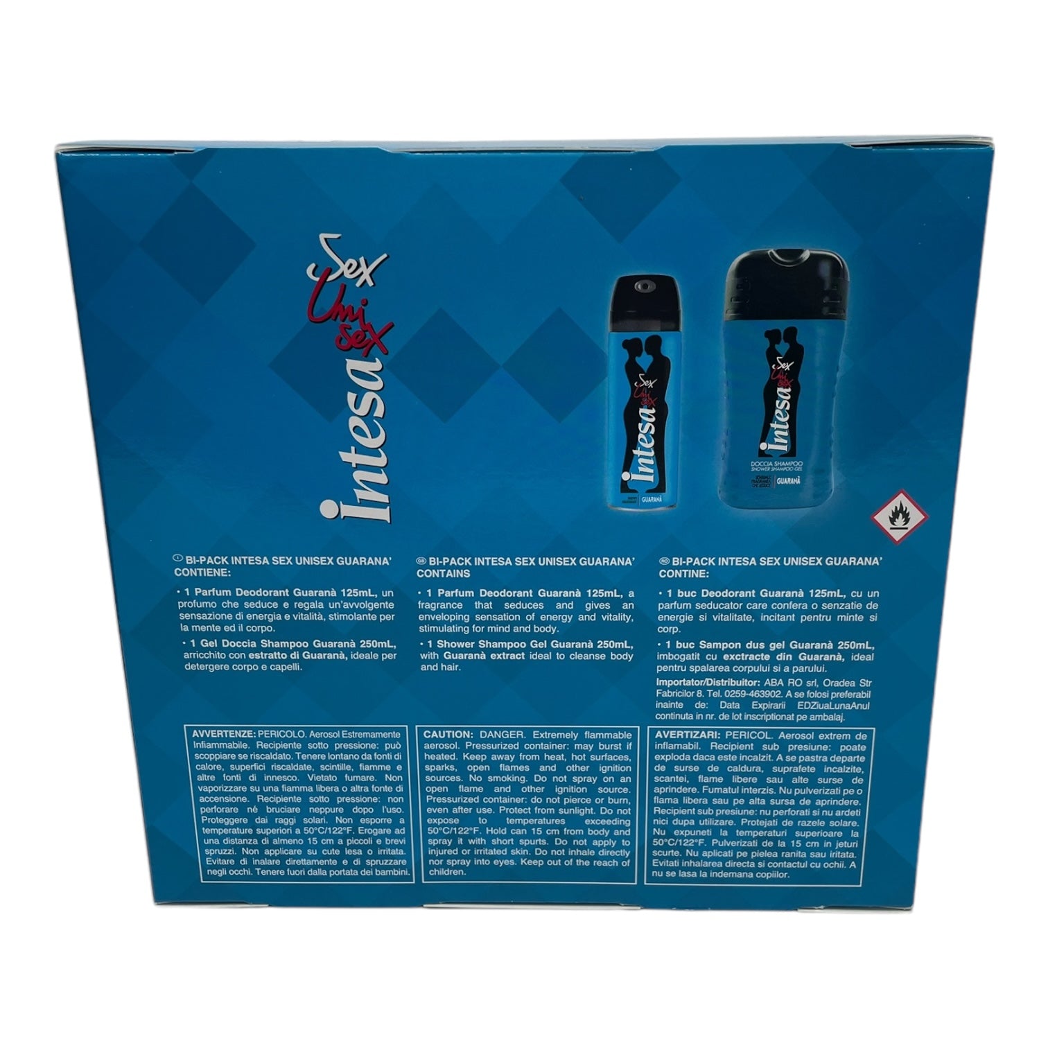 Set cadou Bi-Pack Intesa Sex Unisex Guarana, gel de Duș + deodorant Parfumat