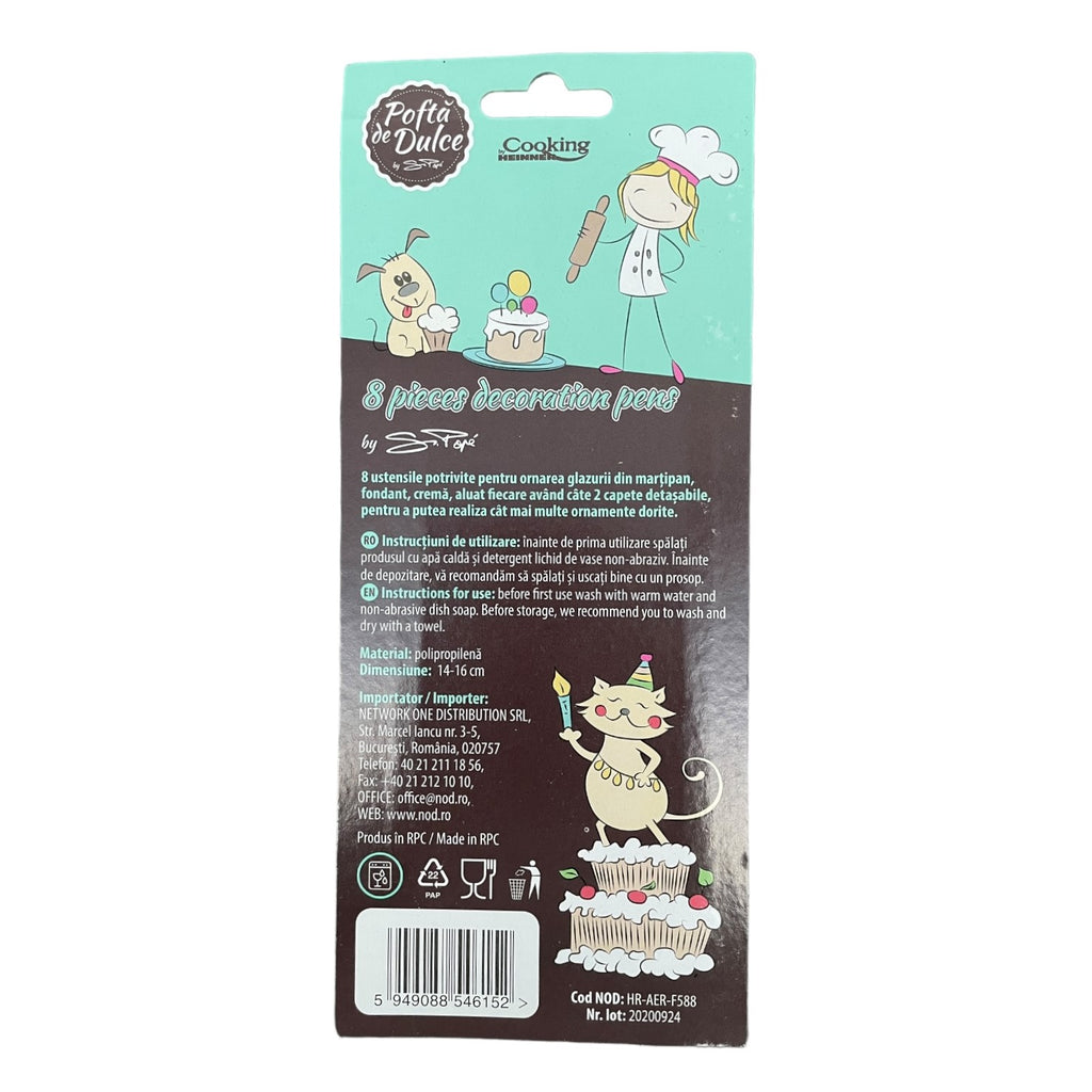 Set 8 ustensile decorare prăjituri Pofta de Dulce - Cooking - Verde