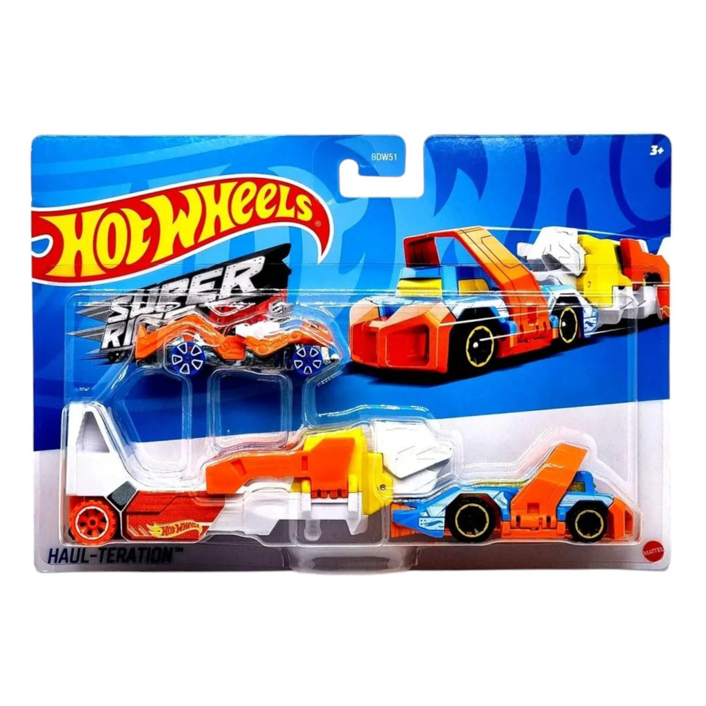 Hot Wheels Haul-Teration - Set Camion cu Mașină Super Rigs GRV00-LAY2