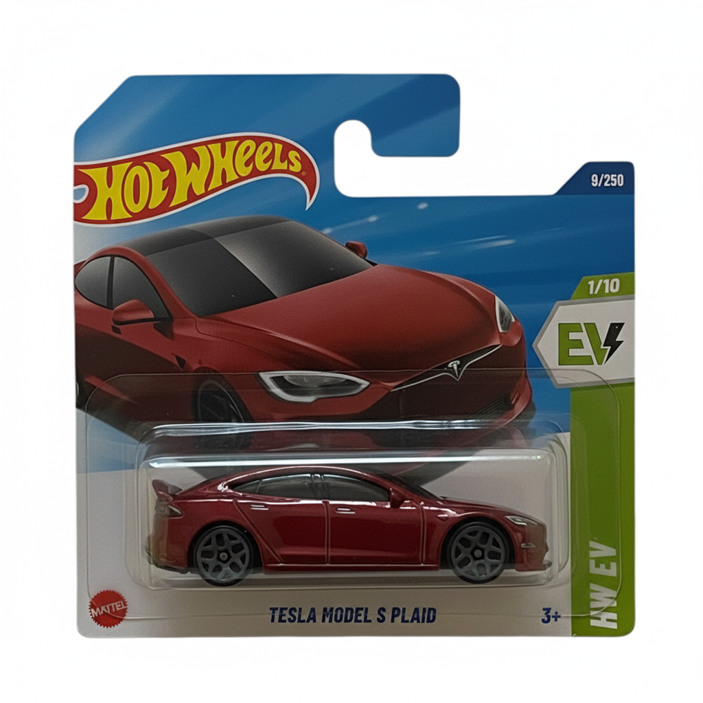 Tesla Model S Plaid în ambalaj - vedere frontală